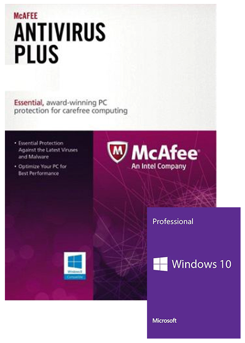 McAfee Antivirus 1 PC 1 YEAR Global+Windows 10 PRO OEM